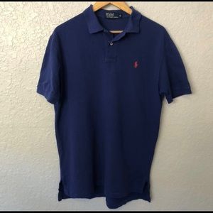 Polo by Ralph Lauren Mens Short Sleeve Polo Shirt All Cotton Size Medium Blue